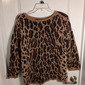 Polo by Ralph Lauren Tan and Black Animal Print Sweater